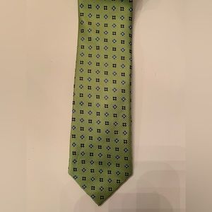 NWOT silk Nordstrom necktie tie green blue  micro ditzy